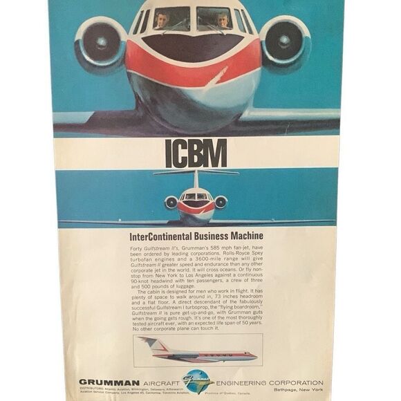 Vintage 1966 Grumman ICBM InterContinental Business Machine Ad Advertisement - Picture 4 of 5